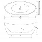 Акриловая ванна Cerutti SPA Nemi B-7114 black/white