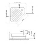 Душевой поддон RGW BT/CL-S 90х90х27