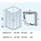 Душевой уголок WeltWasser WW300 300RS22-90