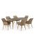 Комплект мебели Афина Мебель T360B/Y360B-W65 6PCS Light Brown