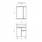 Зеркало-шкаф АСБ Mebel Мессина 60
