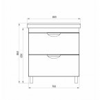 Тумба с раковиной АСБ Mebel Миранда 80