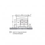 Тумба с раковиной Санта Монарх 80/2 на цоколе