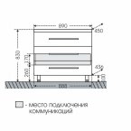 Тумба с раковиной Санта Омега 90, 3 ящика, напольная, ум.Elen