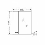 Зеркало-шкаф Санта Омега 60 L