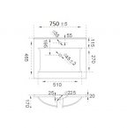 Раковина для ванной CeramaLux NYJ-807-75