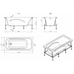 Акриловая ванна Roca LINE 170