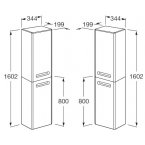 Пенал Roca Gap 160 R/L белый