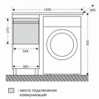 Тумба с раковиной под стиральную машину Санта Марс 38, напольная