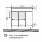 Тумба с раковиной Санта Марс 80 R, 3 двери, напольная