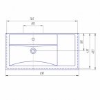 Тумба с раковиной Санта Марс 80 R, 3 двери, напольная