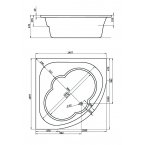 Акриловая ванна Сантек Канны База 150x150