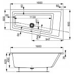 Акриловая ванна Vagnerplast CAVALLO OFFSET 160 Right