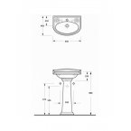 Раковина Serel Krizantem 5841 с пьедесталом