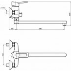 Смеситель Timo Junior - Inox 1905Y-CR для ванны