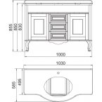 Мебель для ванной Timo Amelia 100 H-VR 1015