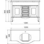 Мебель для ванной Timo Amelia 120 H-VR 92 пат.золото