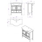 Мебель для ванной Timo Aurora 85 M-VR cappuccino 