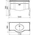 Мебель для ванной Timo Ellen plus 120 M-V1 avorio