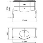 Мебель для ванной Timo Ellen plus 120 M-V avorio