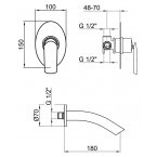 Смеситель для раковины Webert Aria AI 830606.015 ручки раз.цв.