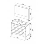 Мебель для ванной Aquanet Верона 100 черный (напольный 3 ящика)
